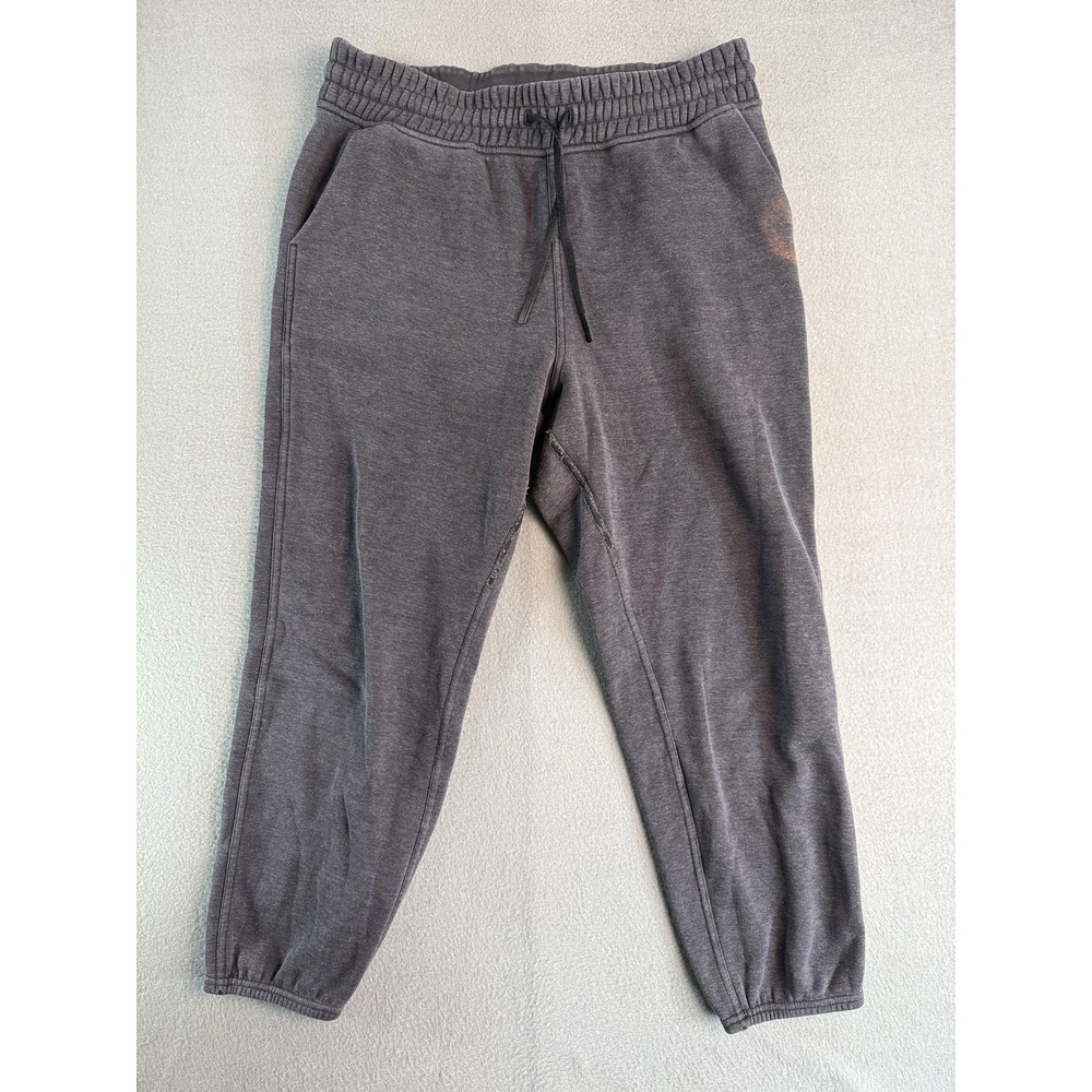 Lululemon Jogger Pants Womens 10 Gray French Terry Elastic Waist FLAW Stain
